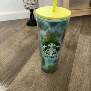 Teal Starbucks cactus tumbler